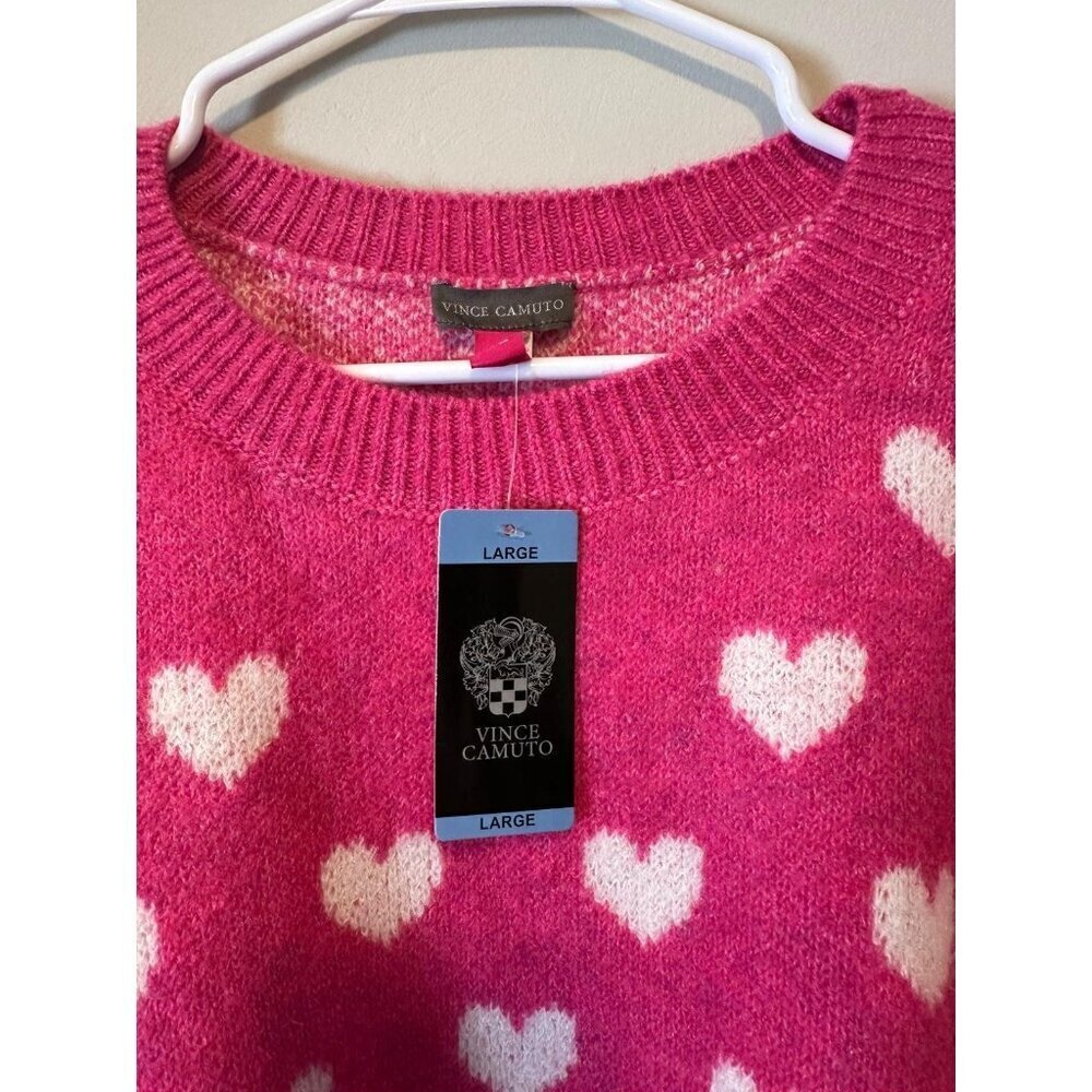 Vince Camuto Women's Long Sleeve Crewneck Valentine's Day Sweater Size Large - Picture 5 of 10